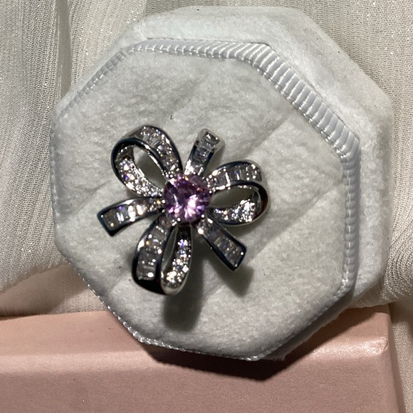 🌸Luxurious Pink Sapphire and Diamond Baguette Cherry Blossom Stud Earrin… - Picture 14 of 16
